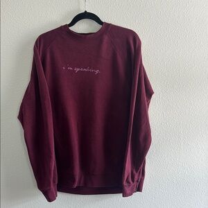 Burgundy “I’m speaking” crew neck